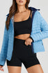 Solid Color Zip-up Quilted Puffer Jacket